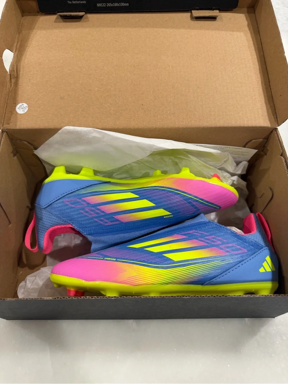 Adidas F50 League Laceless Youth Firm Ground Soccer Cleats Neon NIB